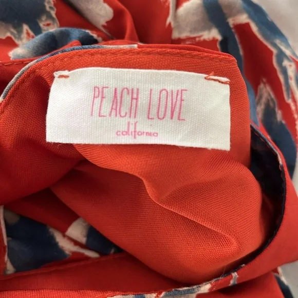 Peach Love California Rust Color Floral long sleeve Shift Keyhole size m NWOT - Picture 6 of 7